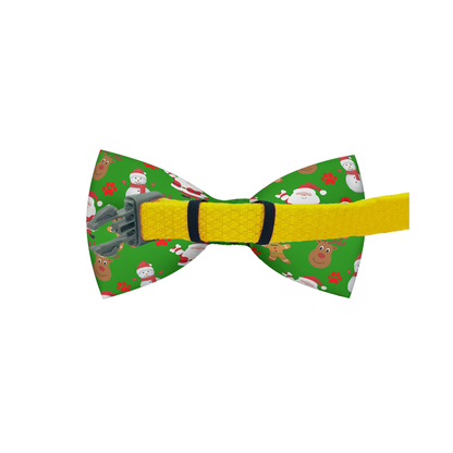 Green Christmas Dog Bow Tie — Collar Attachment