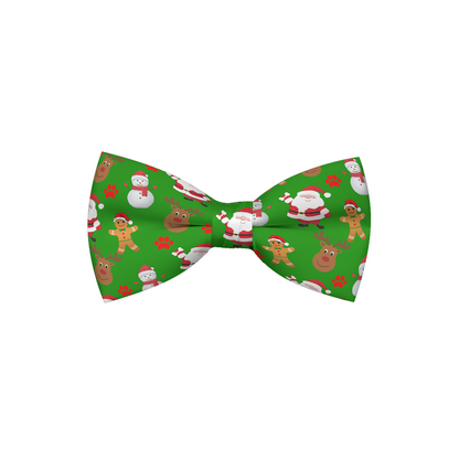 Green Christmas Dog Bow Tie — Collar Attachment